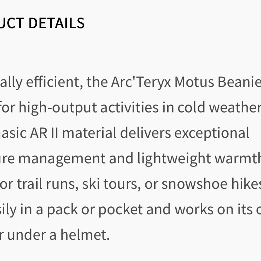 ARCTERYX MOTUS BEANIE COLOR MOMENTUM HEATHER LARE/EXTRA LARGE LIKE NEW PHASIC 2 - Picture 7 of 14